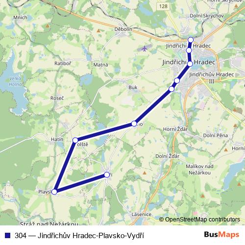 304 bus Line Map