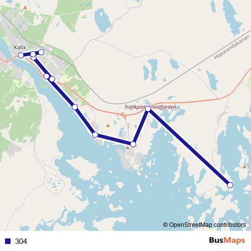 304 bus Line Map
