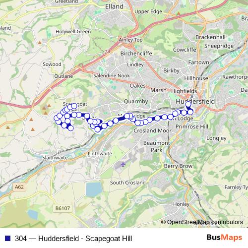 304 bus Line Map