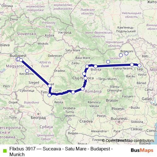 Flixbus 3917 bus Line Map