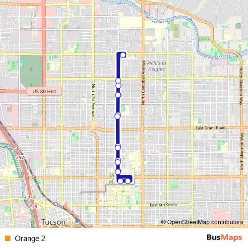 Orange 2 bus Line Map