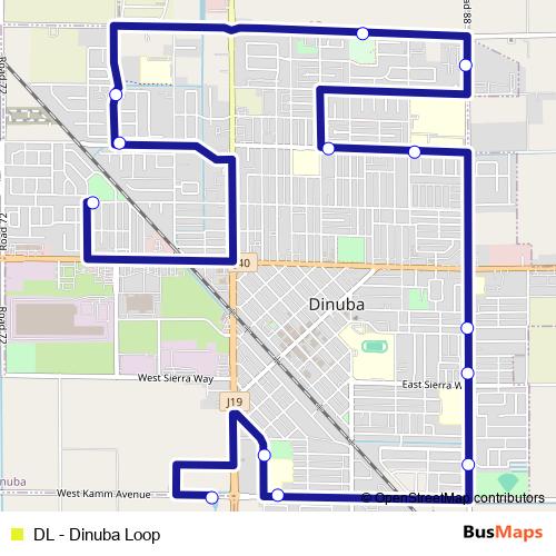 DL - Dinuba Loop bus Line Map