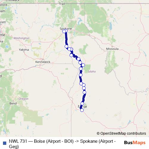 NWL 731 bus Line Map