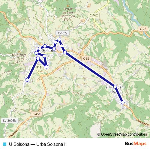 U Solsona bus Line Map