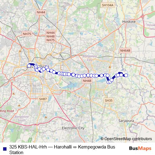 325 KBS-HAL-Hrh bus Line Map