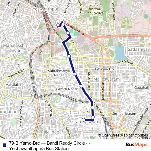 79-B Yttmc-Brc bus Line Map