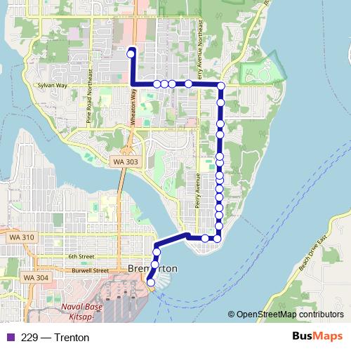 229 bus Line Map