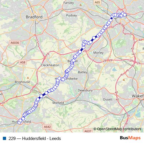 229 bus Line Map