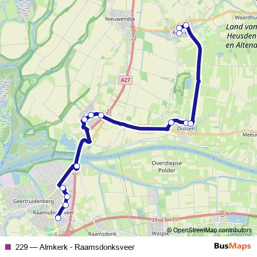 229 bus Line Map