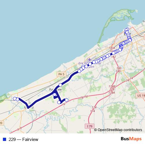 229 bus Line Map