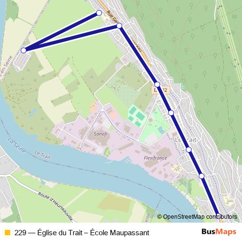 229 bus Line Map
