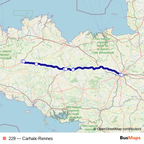 229 bus Line Map