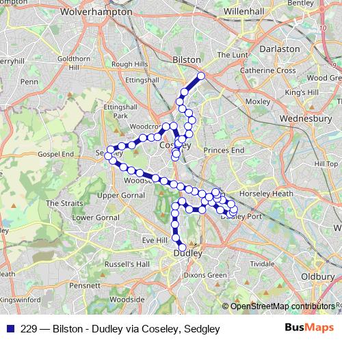 229 bus Line Map