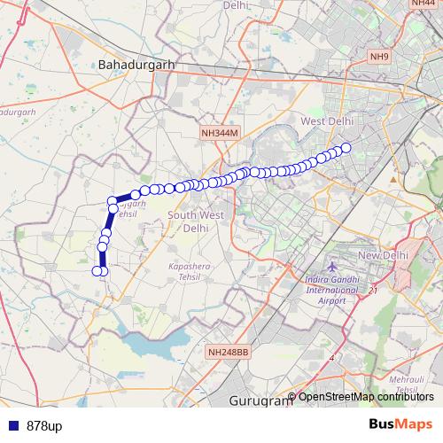 878up bus Line Map