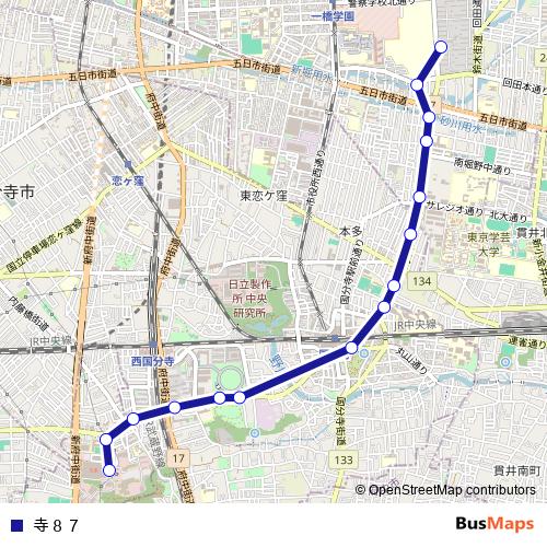 寺８７ bus Line Map