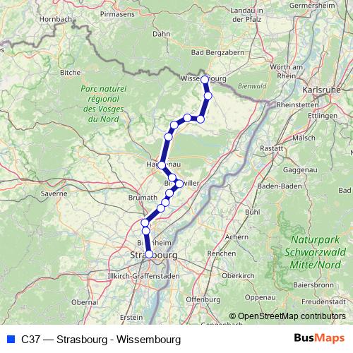 C37 rail Line Map