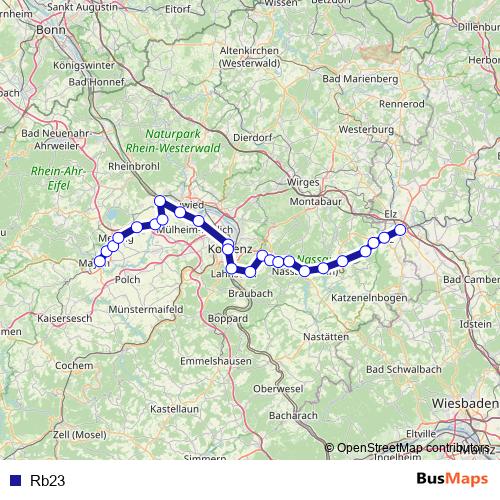 Rb23 bus Line Map