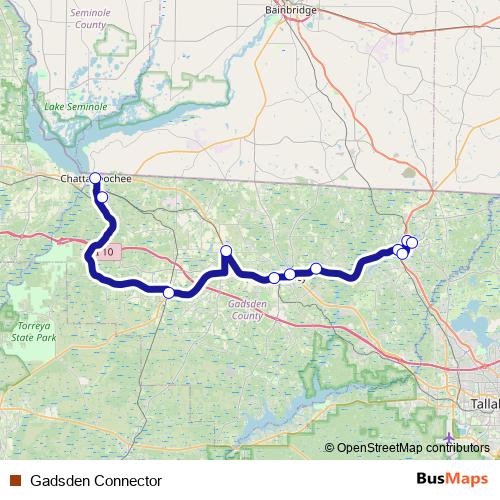 Gadsden Connector bus Line Map