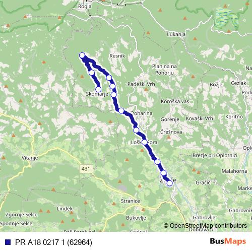 PR A18 0217 1 (62964) bus Line Map