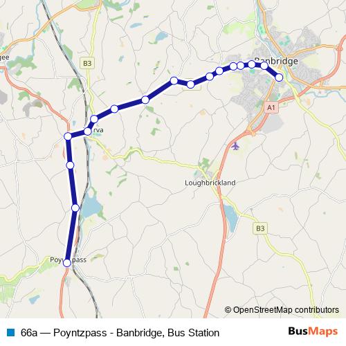 66a bus Line Map