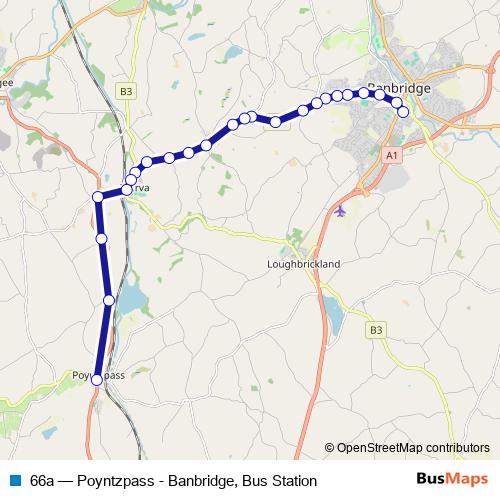 66a bus Line Map