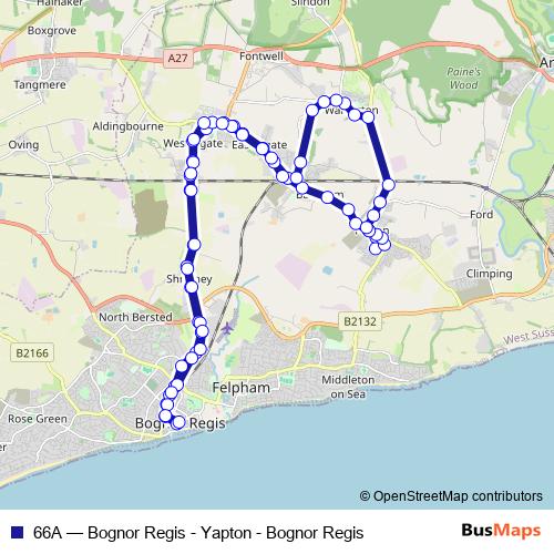 66A bus Line Map