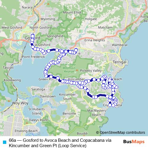 66a bus Line Map