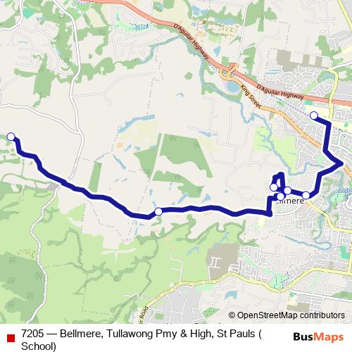 7205 bus Line Map