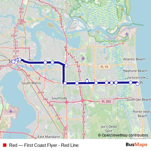 Red bus Line Map