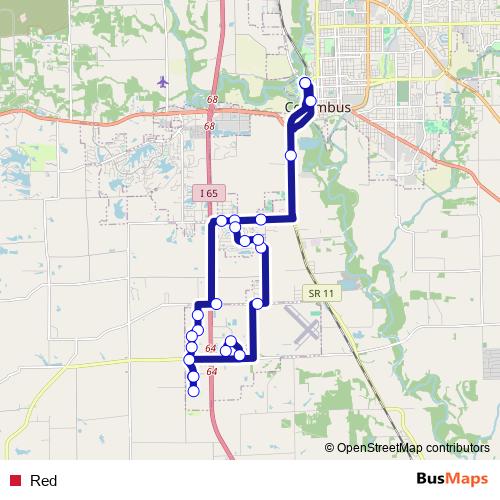 Red bus Line Map