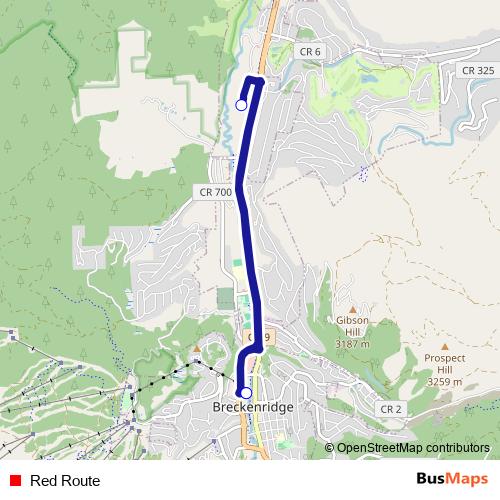 Red Route bus Line Map