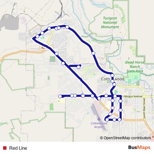 Red Line bus Line Map