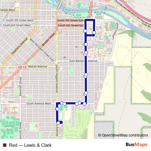 Red bus Line Map