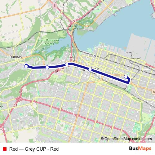 Red bus Line Map