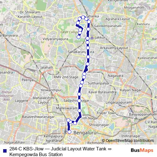 284-C KBS-Jlow bus Line Map