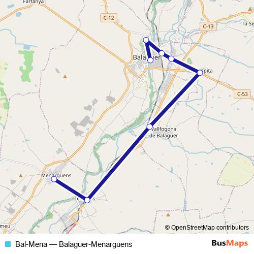 Bal-Mena bus Line Map