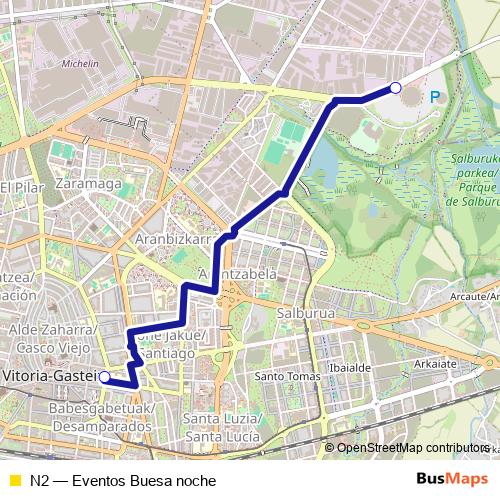 N2 bus Line Map