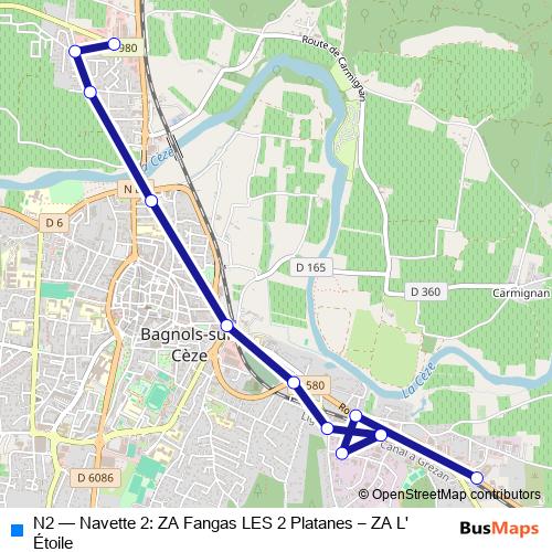 N2 bus Line Map