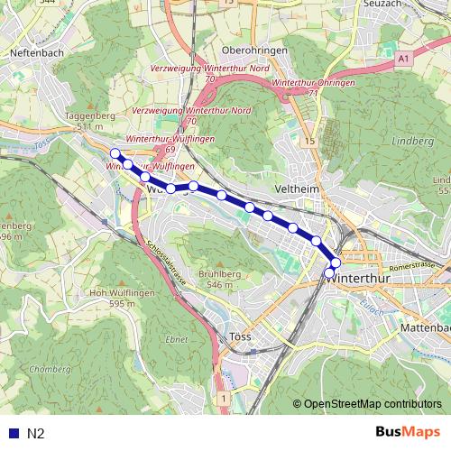 N2 bus Line Map