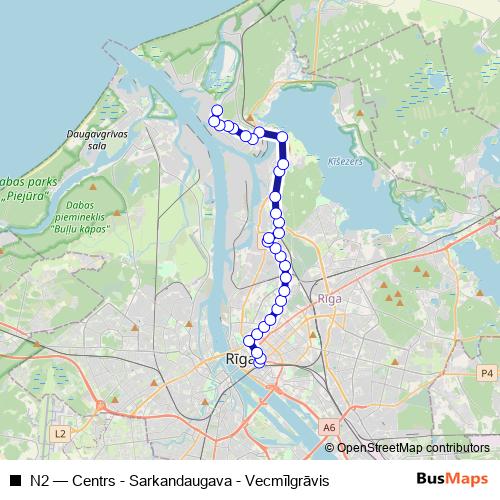 N2 bus Line Map