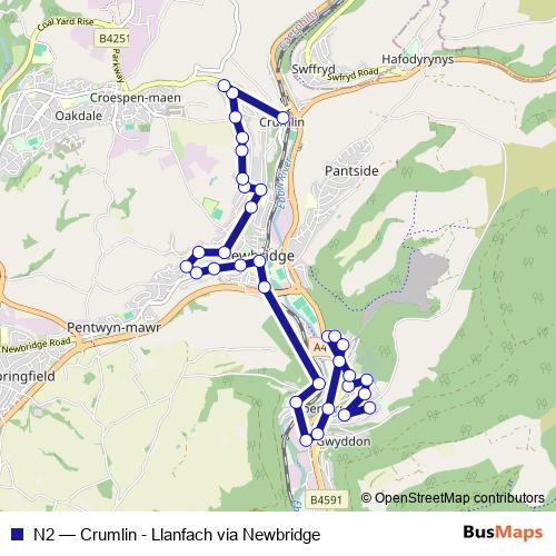 N2 bus Line Map