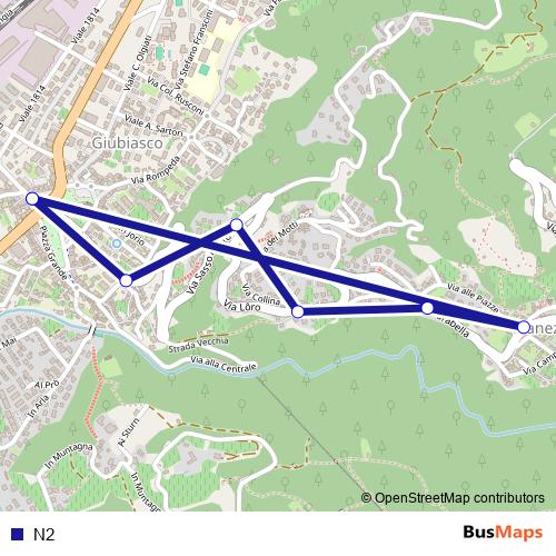 N2 bus Line Map