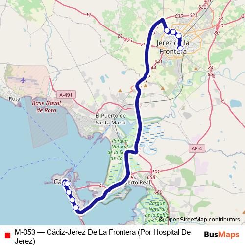M-053 bus Line Map
