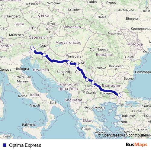 Optima Express rail Line Map