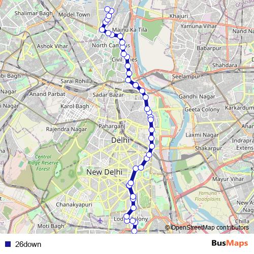 26down bus Line Map