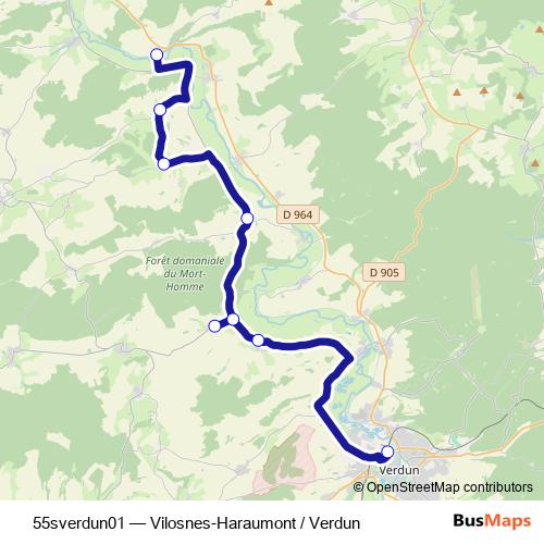 55sverdun01 bus Line Map