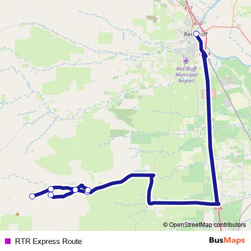 RTR Express Route bus Line Map