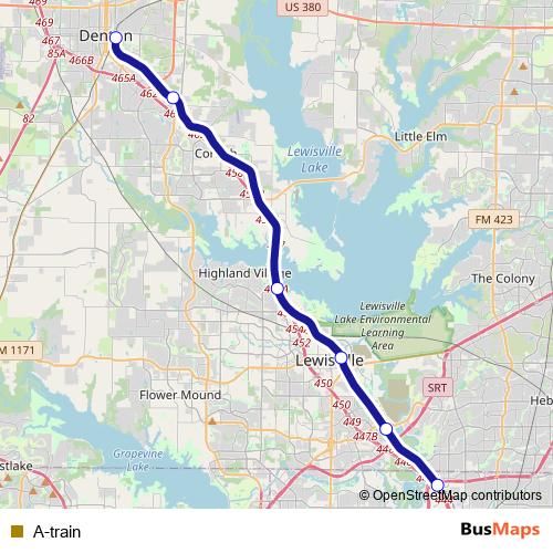A-train rail Line Map