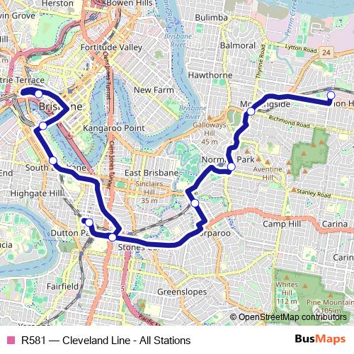 R581 bus Line Map