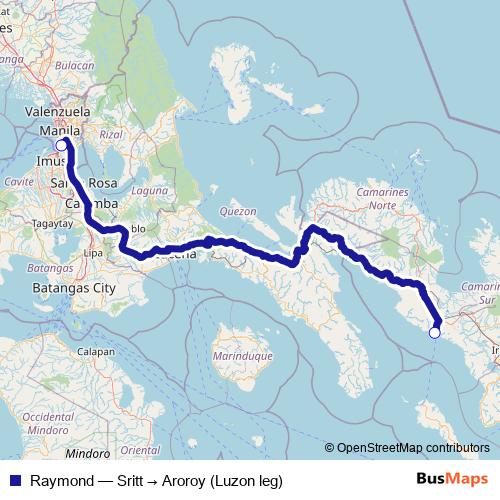 Raymond bus Line Map